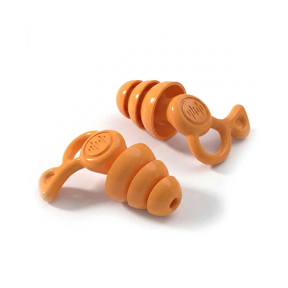 Plocóidí Cluas Silicone Flange 3 Chiseal le Cluaisíní Tarraingthe