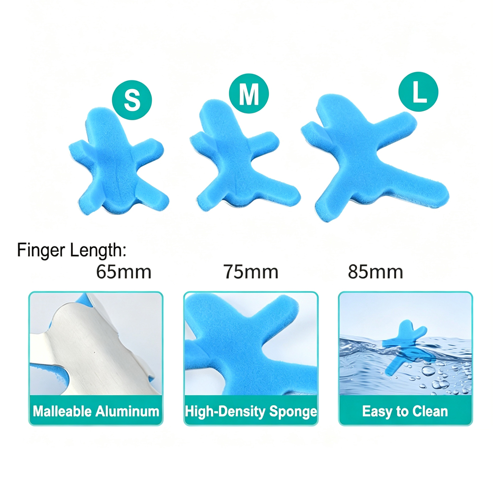 Immobilizer Splint Finger, Cruth Frog Cobhsaitheoir Méar Alúmanam Bendable le Líneáil Spúinse Chompord, Faoiseamh Péine do Mhéar Mallet, Airtrítis, Méara Sprained & Briste, 3 Méid Fad