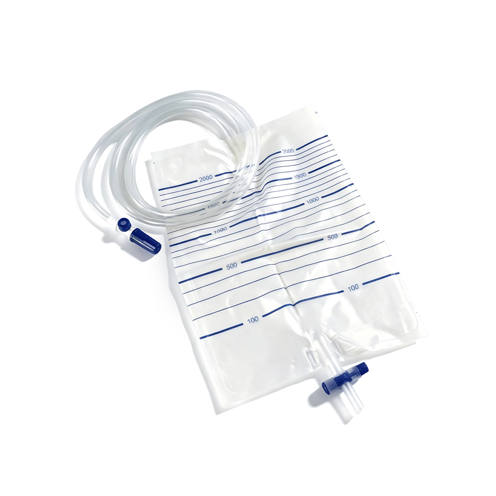 Mála Fual PVC Grád Leighis Préimh 2000ml le Port Samplála & Feadánra Breise